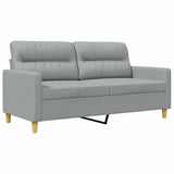 2-Seater Sofa Light Grey 140 cm Fabric