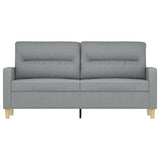 2-Seater Sofa Light Grey 140 cm Fabric - Side View
