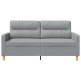 2-Seater Sofa Light Grey 140 cm Fabric