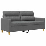2-Seater Sofa Dark Grey 140 cm Fabric