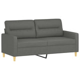 2-Seater Sofa Dark Grey 140 cm Fabric - Front View