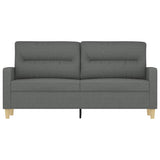 2-Seater Sofa Dark Grey 140 cm Fabric - Side View