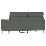 2-Seater Sofa Dark Grey 140 cm Fabric - 45-Degree Angle