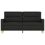 2-Seater Sofa Black 140 cm Fabric