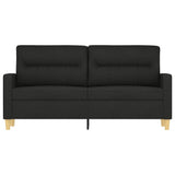 2-Seater Sofa Black 140 cm Fabric - Side View