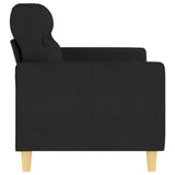 2-Seater Sofa Black 140 cm Fabric - Top-Down View