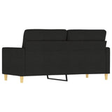 2-Seater Sofa Black 140 cm Fabric - 45-Degree Angle