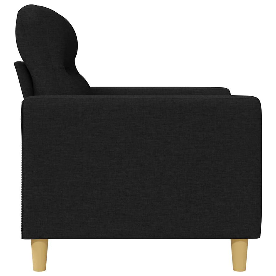 2-Seater Sofa Black 140 cm Fabric