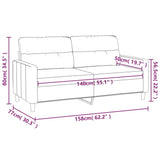 2-Seater Sofa Black 140 cm Fabric
