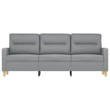 3-Seater Sofa Light Grey 180 cm Fabric