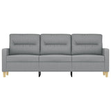 3-Seater Sofa Light Grey 180 cm Fabric - Side View