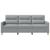 3-Seater Sofa Light Grey 180 cm Fabric
