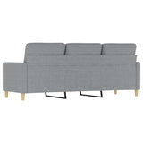 3-Seater Sofa Light Grey 180 cm Fabric - 45-Degree Angle
