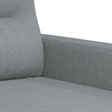 3-Seater Sofa Light Grey 180 cm Fabric - Rear View