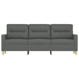 3-Seater Sofa Dark Grey 180 cm Fabric - Side View