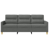 3-Seater Sofa Dark Grey 180 cm Fabric