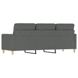 3-Seater Sofa Dark Grey 180 cm Fabric - 45-Degree Angle