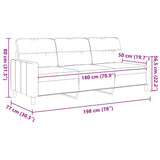 3-Seater Sofa Dark Grey 180 cm Fabric