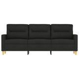 3-Seater Sofa Black 180 cm Fabric - Side View