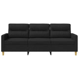 3-Seater Sofa Black 180 cm Fabric