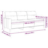 3-Seater Sofa Black 180 cm Fabric