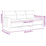 3-Seater Sofa Black 180 cm Fabric - Extra Image