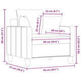 Sofa Chair Light Grey 60 cm Fabric