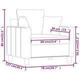 Sofa Chair Dark Grey 60 cm Fabric - Low Angle