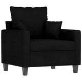 Sofa Chair Black 60 cm Fabric - Front View