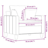 Sofa Chair Black 60 cm Fabric - Extra Image