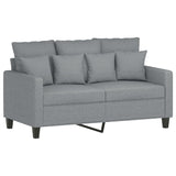 2-Seater Sofa Light Grey 120 cm Fabric - Front View
