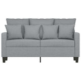 2-Seater Sofa Light Grey 120 cm Fabric - Side View