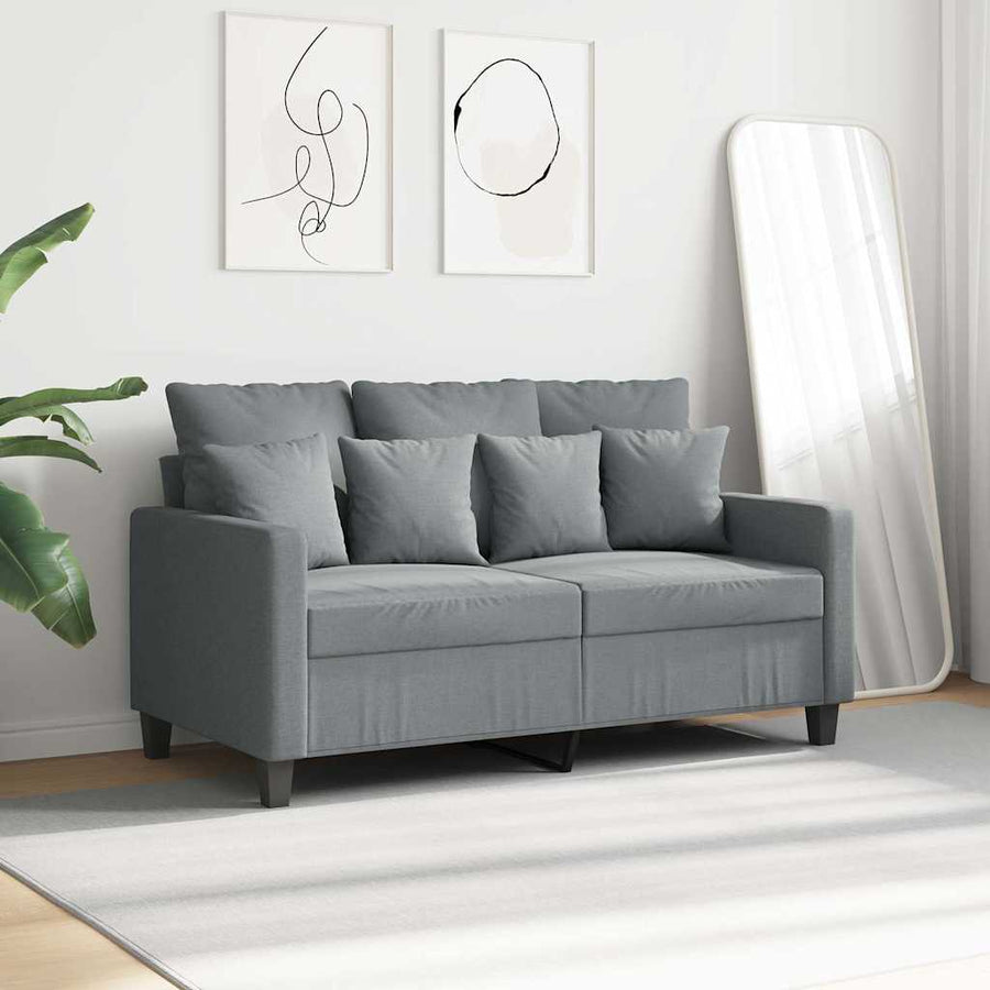 2-Seater Sofa Light Grey 120 cm Fabric