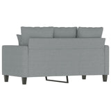 2-Seater Sofa Light Grey 120 cm Fabric - 45-Degree Angle