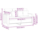 2-Seater Sofa Light Grey 120 cm Fabric