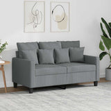 2-Seater Sofa Light Grey 120 cm Fabric