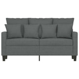 2-Seater Sofa Dark Grey 120 cm Fabric - Side View