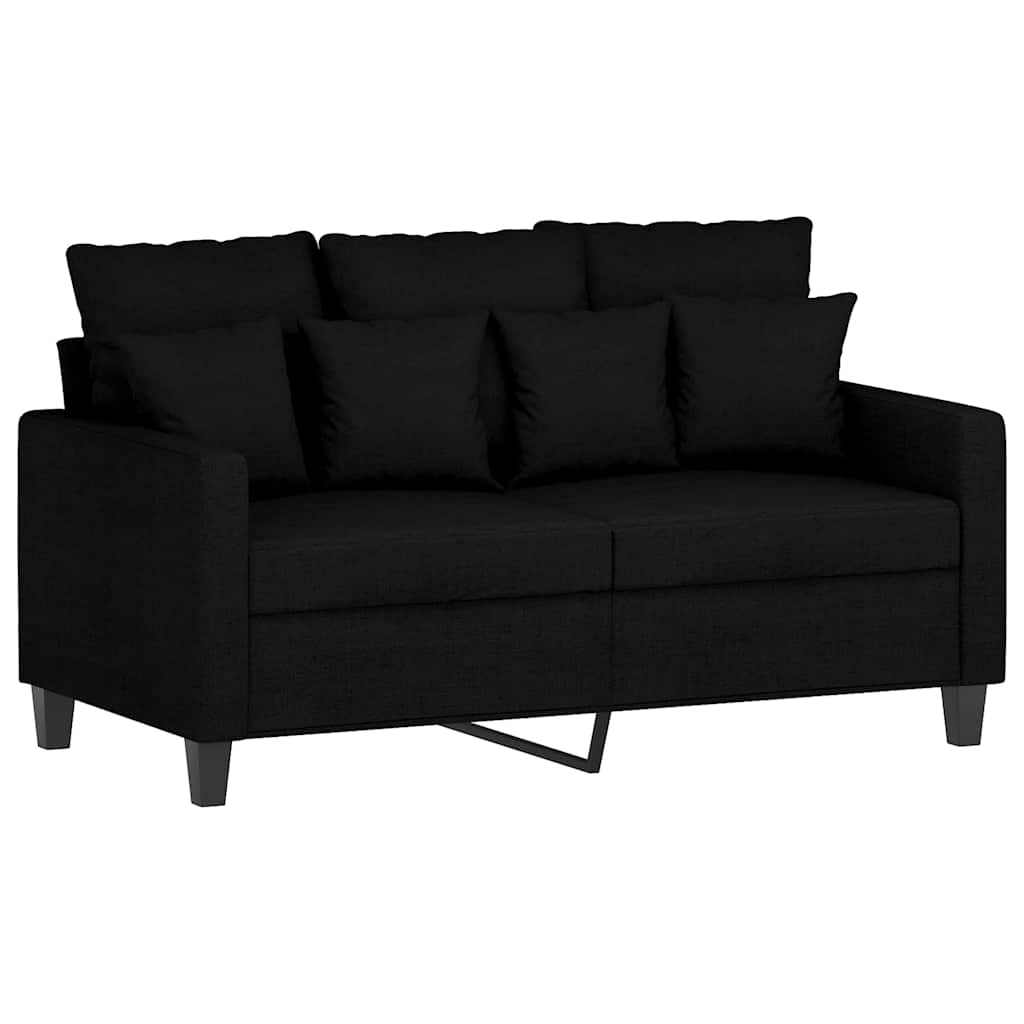 2-Seater Sofa Black 120 cm Fabric