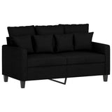 2-Seater Sofa Black 120 cm Fabric
