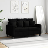 2-Seater Sofa Black 120 cm Fabric
