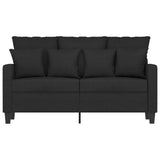 2-Seater Sofa Black 120 cm Fabric - Side View