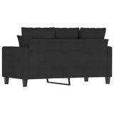 2-Seater Sofa Black 120 cm Fabric - 45-Degree Angle
