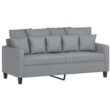 2-Seater Sofa Light Grey 140 cm Fabric - Front View