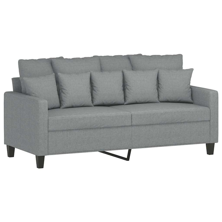 2-Seater Sofa Light Grey 140 cm Fabric