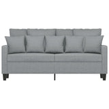 2-Seater Sofa Light Grey 140 cm Fabric - Side View