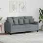 2-Seater Sofa Light Grey 140 cm Fabric