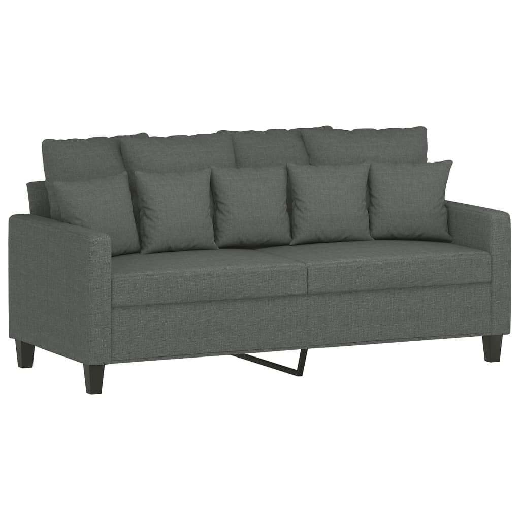 2-Seater Sofa Dark Grey 140 cm Fabric