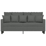 2-Seater Sofa Dark Grey 140 cm Fabric
