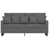 2-Seater Sofa Dark Grey 140 cm Fabric - Side View