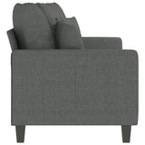2-Seater Sofa Dark Grey 140 cm Fabric - Top-Down View
